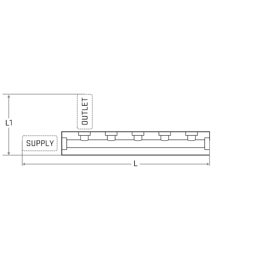 Manifold SS Barstock BSP 03-fold  O:NV6mm S:BV12mm D:1/2