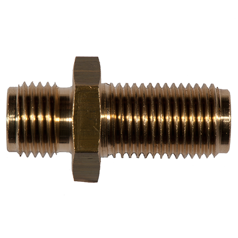 Straight Union Pan-Mnt Male G1/8_G1/8  Brass G 01500-1/8-1/8 (Panel Max. 5mm)