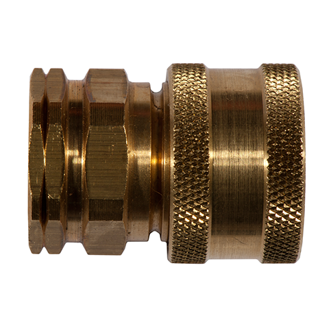 17050890 Coupling - Straight Through - Female Thread Rectus en Serto Straight through quick couplers with full bore works without a valve and thus achieve the best possible flow (flow). The turbulence which is normally caused by the intergrated valves is not present.