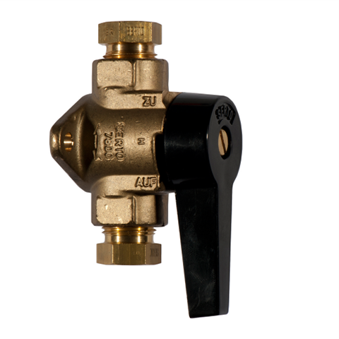 Total Flow Cock Tube 8mm Brass Seal NBR PV 08E21-8F