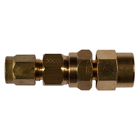 Check Valve Tube/Female 15mm_G1/2 OP 0,2 Bar  Brass Seal NBR CV 43A30-15-1/2 0,2