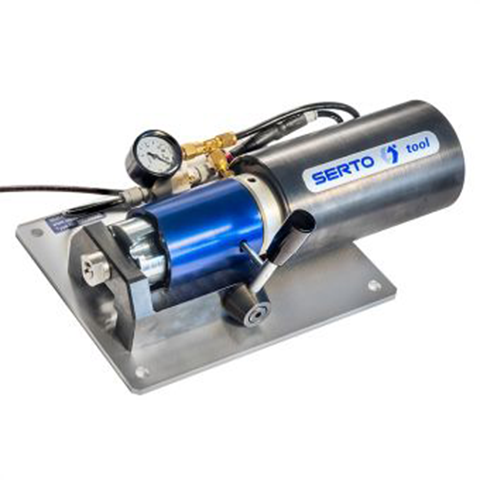39121210 Tools Serto's mounting tool is powered by compressed air and can be easily mounted anywhere because of its small size and light weight. Each device has a rotable insert, which is suitable for a specific material (M brass, stainless steel, stainless SOL, etc.) so it can not be misplaced.