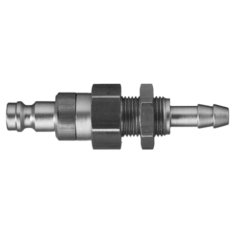 45594325 Nipple - Dry Break - Panel Mount Rectus double shut-off nipple with flatsealing or dry-break system for leak-free design. (KL series). On the coupling and plug, our leak-free coupling systems have valves that build up no dead-space volume. As such, when the connection is broken, no drops of the medium being channelled are able to escape. This variant is especially suitable for transporting aggressive media or in sensitive environments like in cleanrooms.
