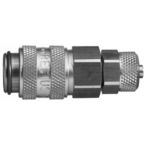 45596650 Coupling - Dry Break - Plastic Hose Connection Rectus double shut-off quick couplings with flatsealing or dry-break system for leak-free design. (KL series). On the coupling and plug, our leak-free coupling systems have valves that build up no dead-space volume. As such, when the connection is broken, no drops of the medium being channelled are able to escape. This variant is especially suitable for transporting aggressive media or in sensitive environments like in cleanrooms.
