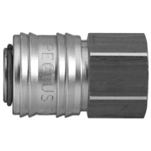 45603700 Coupling - Single Shut-off - Female Thread Rectus and Serto Single shut-off quick couplers work without a valve in the nipple but with a valve in the quick coupler. The flow is stalled when the connection is broken. (Rectus KA serie)