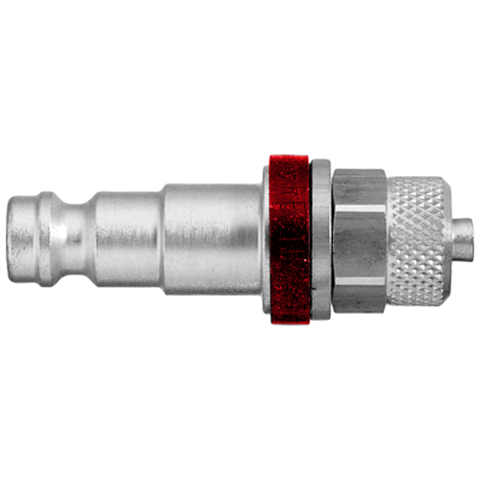 QDN Straight-Through Plastic Tube Conn. for 6x8mm hose Brass Ni Pl. Key Coded Red 21SFKO08MXN8
