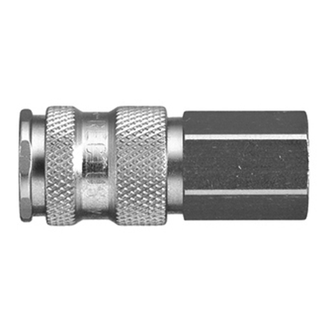 48080300 Coupling - Dry Break - Female Thread Rectus double shut-off quick couplings with flatsealing or dry-break system for leak-free design. (KL series). On the coupling and plug, our leak-free coupling systems have valves that build up no dead-space volume. As such, when the connection is broken, no drops of the medium being channelled are able to escape. This variant is especially suitable for transporting aggressive media or in sensitive environments like in cleanrooms.