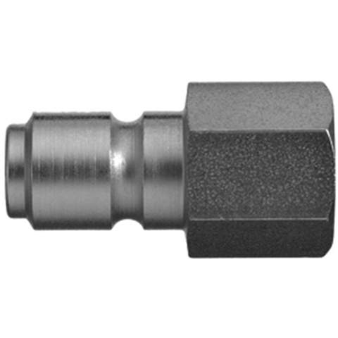 48181450 Nipple - Straight Through - Female Thread Serto and Rectus  quick coupling Straight through nipples and plugs with full bore work without a valve and thus achieve the best possible flow (flow). The turbulence which is normally caused by the intergrated valves is not present.