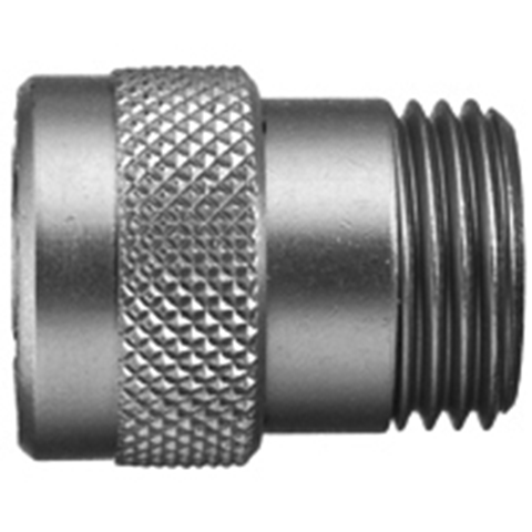 48200000 Coupling - Straight Through - Male Thread Rectus en Serto Straight through quick couplers with full bore works without a valve and thus achieve the best possible flow (flow). The turbulence which is normally caused by the intergrated valves is not present.