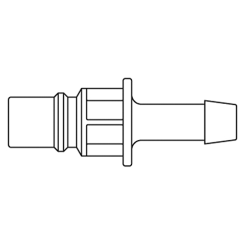 48830685 Nipple - Straight Through - Hose Barb Serto and Rectus  quick coupling Straight through nipples and plugs with full bore work without a valve and thus achieve the best possible flow (flow). The turbulence which is normally caused by the intergrated valves is not present.