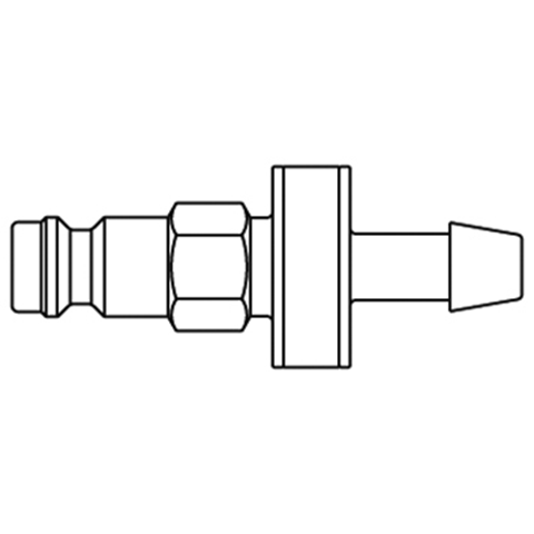 48831215 Nipple - Straight-through - Hose Barb Nipple Straight through - coded systems/ Rectukey.  The mechanical coding of the coupling and plug offers a  guarantee for avoiding mix-ups between media when coupling, which is complemented by the color coding of the anodised sleeves. Double shut-off version available on request.