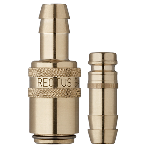48900200 Nipple - Straight Through - Male Thread Serto and Rectus  quick coupling Straight through nipples and plugs with full bore work without a valve and thus achieve the best possible flow (flow). The turbulence which is normally caused by the intergrated valves is not present.