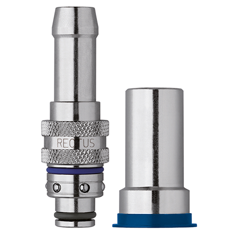 48919615 Nipple - Straight Through - Male Thread Serto and Rectus  quick coupling Straight through nipples and plugs with full bore work without a valve and thus achieve the best possible flow (flow). The turbulence which is normally caused by the intergrated valves is not present.