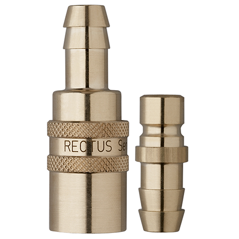 48940180 Nipple - Straight Through - Male Thread Serto and Rectus  quick coupling Straight through nipples and plugs with full bore work without a valve and thus achieve the best possible flow (flow). The turbulence which is normally caused by the intergrated valves is not present.