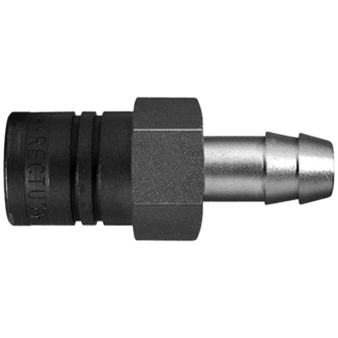 48940565 Coupling - Straight Through - Hose Barb Rectus en Serto Straight through quick couplers with full bore works without a valve and thus achieve the best possible flow (flow). The turbulence which is normally caused by the intergrated valves is not present.