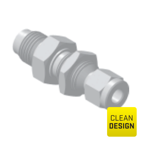 94206700 Bulkhead - Buttweld UHP bulkhead fittings/unions in SS316L stainless steel are internal or external electropolished and packed in a class 10 cleanroom.