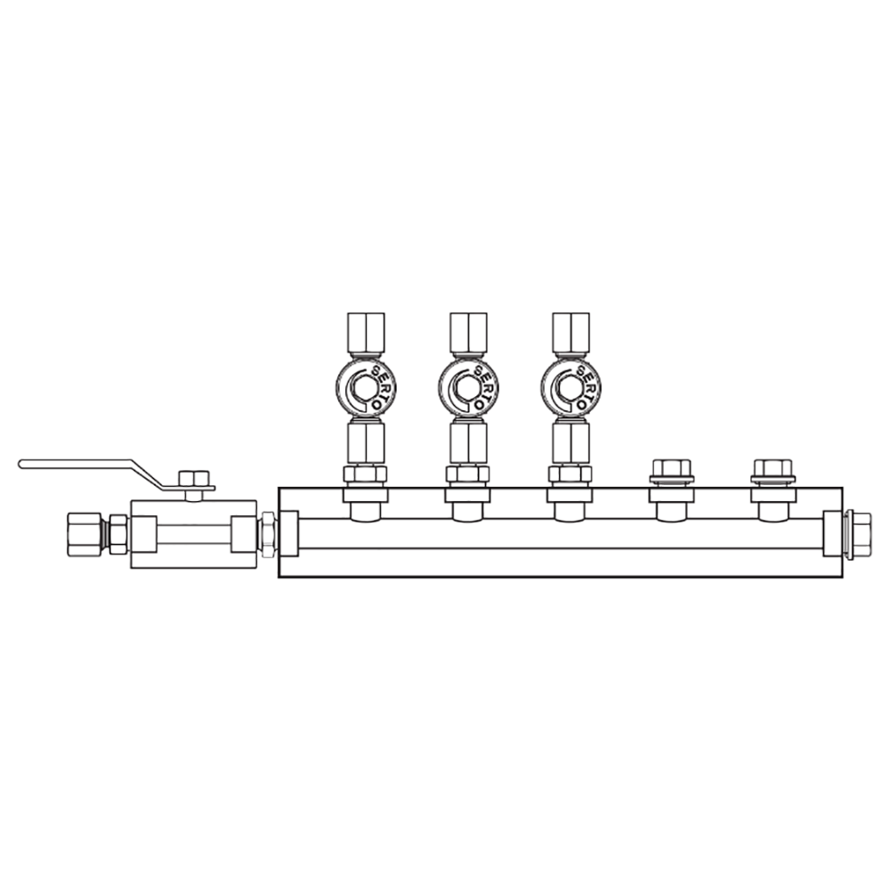 Manifold SS Barstock BSP 03-fold   O:NV6mm S:BV12mm D:Plug